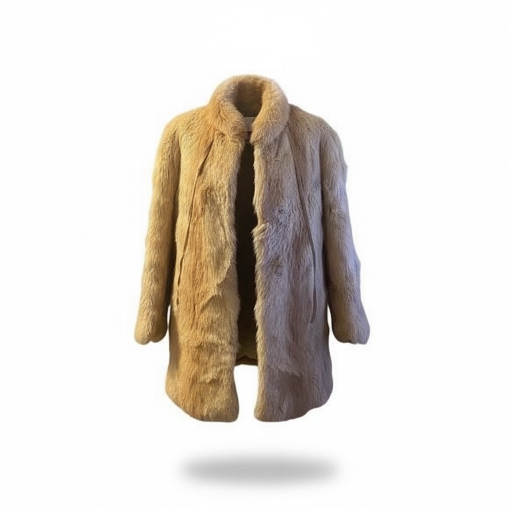 Handmade Vintage 90's Women's Long Fur Coat, Size Medium